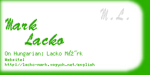 mark lacko business card